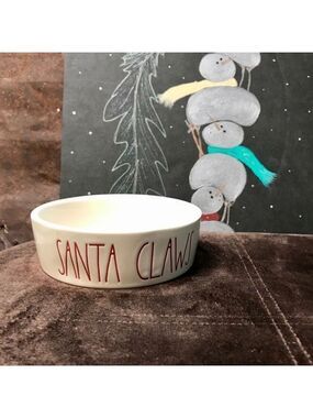 Rae Dunn “Santa Claws” Cat Pet Food Bowl